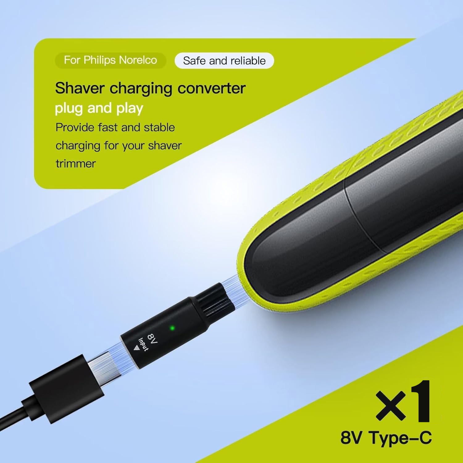 8V HQ850 Type-C Shaver Charger - Electric Shaver Rotary recension och pris