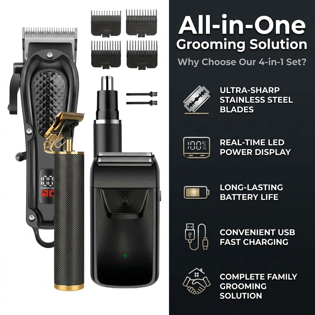 4 in 1 Men's Hair Clipper Set, - Body Trimmer recension och pris